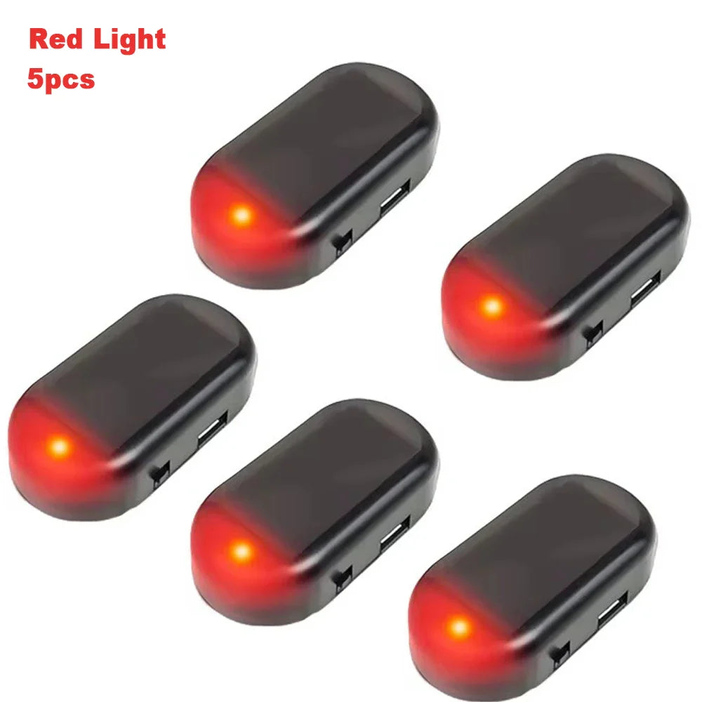 Solar Powered Car Fake Security Light Simulated Dummy Alarm Wireless Warning Anti-Theft Caution Lamp LED Flashing Imitation