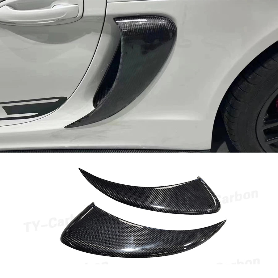 For Porsche 981 Cayman Boxster 2013 2014 2015 Carbon Fiber Bodykits Car Door Side Fender Vents Trims Frame Decoration Cover FRP