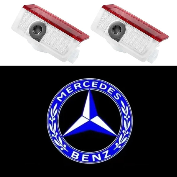 2pcs Car door welcome light logo Emblem For Mercedes Benz A C E GLC GLA GLE GLB Class W177 W205 W212 W213 X253 X156 W166 X247