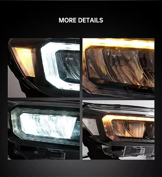 Auto Parts LED Head Lamps Car Headlights Assembly Front Lamp 2015-2018 2019 2020 w/Sequential Turn Signal For Ford Ranger T6 T7