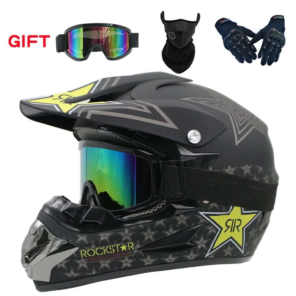 Lionstar Unisex Motorcycle Motocross Helmet with FREE Gifts