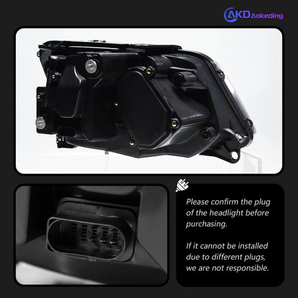 AKD Head Lamp for VW Amarok LED Headlight 2008-2020 Headlights  Amarok DRL Turn Signal High Beam Angel Eye Projector Lens