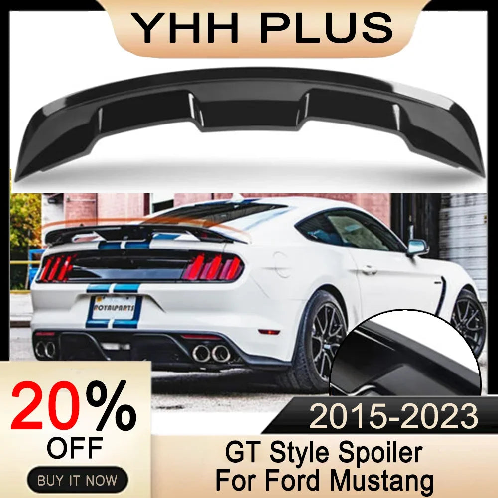 Rear Spoiler For Ford Mustang 2015-2023 Accessories Coupe Glossy Black/Carbon GT Style Trunk Wing ABS Car Exterior Parts HOT