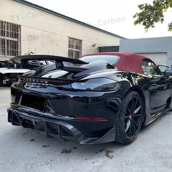 Real Carbon Fiber Car Rear Trunk Wing Spoiler for Porsche Boxster 718 2017-2021 Coupe Car Rear Wing GT Spoiler FRP Boot Lid