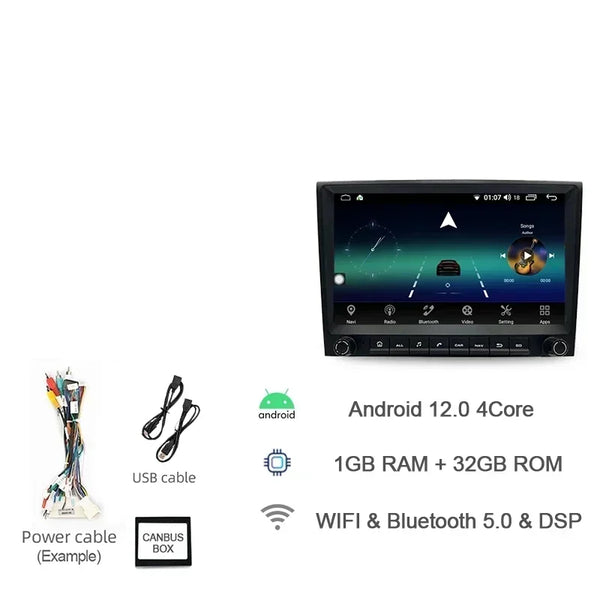 8G 256GB 7" Auto Android 12 Car Radio GPS Player Carplay Navi Bluetooth Wifi For Porsche 911 996 986 Boxster Carrera 1998-2006