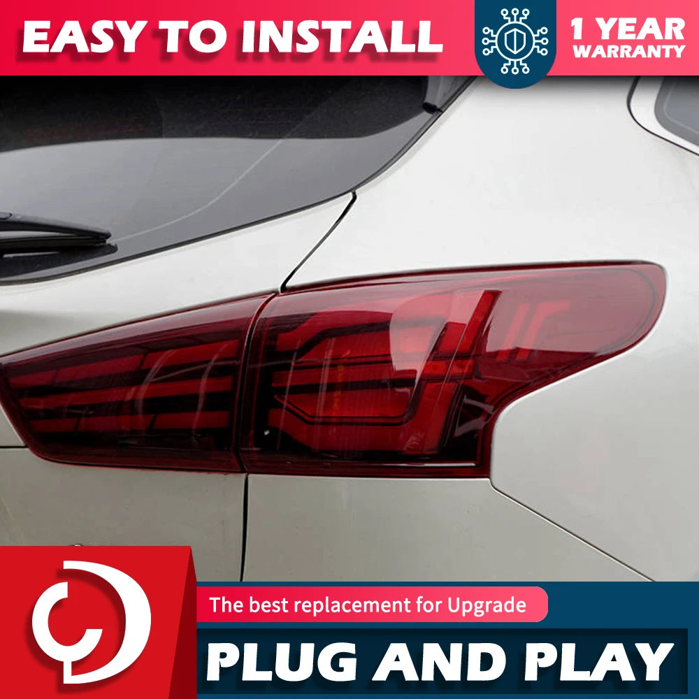 AKD Taillights For Nissan Qashqai 2016-2022 Start Up Animation Brake Reverse Light Rear Lamp Assembly Car Accessories