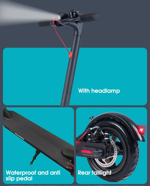 30KM Electric Scooter Adult 350W Foldable Electric Scooter 8.5 Inch Tire 36V/10.5ah E-scooter Dual Brake System Waterproof E9pro