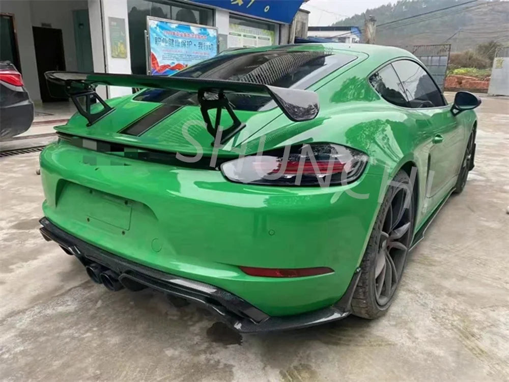 For Porsche Boxster Cayman 718 981 987 New GT4  Rear Trunk Spoiler Wing Rear Trunk Big Spoiler Lip Wing Carbon Fiber / FRP Black
