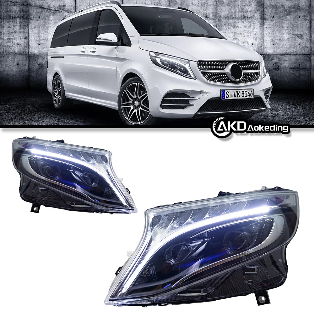 AKD Car Styling Head Lamp for Benz Vito Headlights 2013-2019 W447 LED Headlight LED DRL Projector Lens Dynamic Auto Accessories