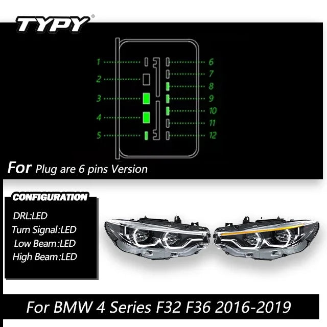 New LED Head Lamp Upgrade Modified For BMW 4 Series M4 F32 Headlights F80 2013-2019 Dynamic Signal Head Lamp Auto Accessories