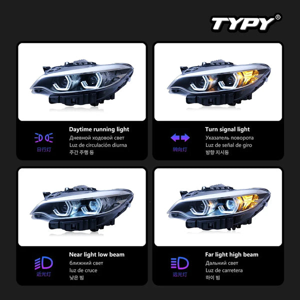 TYPY New LED Head Lamp Upgrade Modified For BMW 2 Series F22 RGB Headlight 2014-2019 Dynamic Signal Head Lamp Auto Accessories