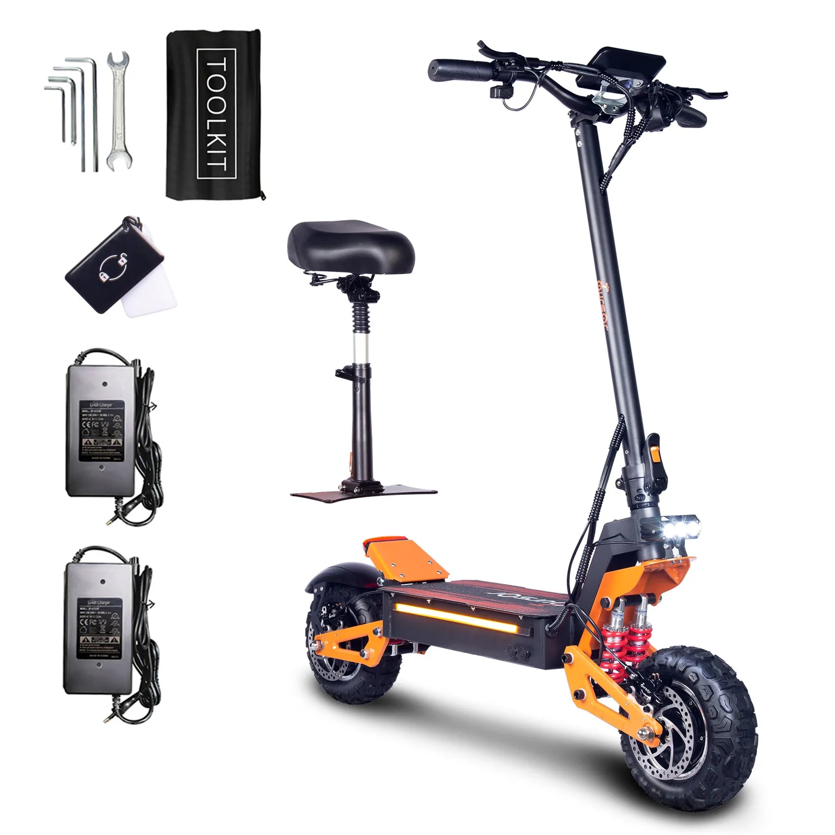 TOURSOR X5 adult electric scooter 3000W*2 motor 60V 38AH Folding electric scooter 11-inch tires Urban road electric scooter