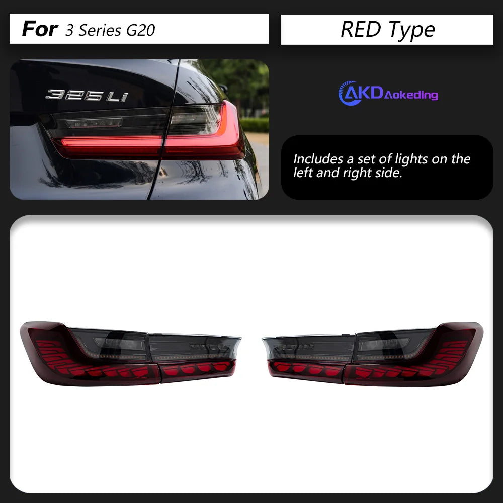 AKD Tail Lamp for BMW 3 Series G20 G28 M3 LED Tail Light 2018-2021 325i 320i Rear Fog Brake Turn Signal Automotive Accessories
