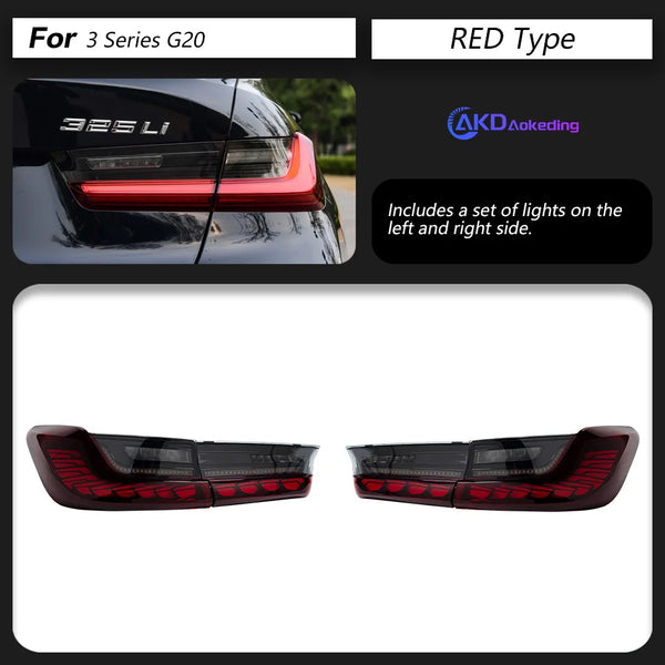 AKD Tail Lamp for BMW 3 Series G20 G28 M3 LED Tail Light 2018-2021 325i 320i Rear Fog Brake Turn Signal Automotive Accessories