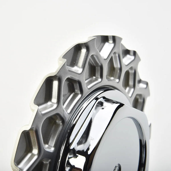 1pc Wheel Center Cap Silver 6.18 Inch/2.05 Inch 157 MM/52 MM Wheel Center Hub Cap Flower Pattern Personalized Tire Hub Sticker