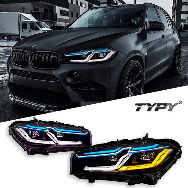 TYPY Car For BMW X5 F15 Headlights 2014-2018 Upgrade Modified to New DRL Dynamic Turn Signal LED Headlight Auto Accessories
