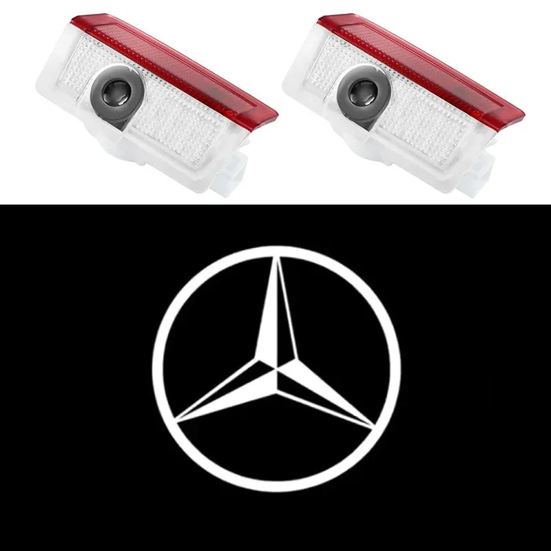 2pcs Car door welcome light logo Emblem For Mercedes Benz A C E GLC GLA GLE GLB Class W177 W205 W212 W213 X253 X156 W166 X247
