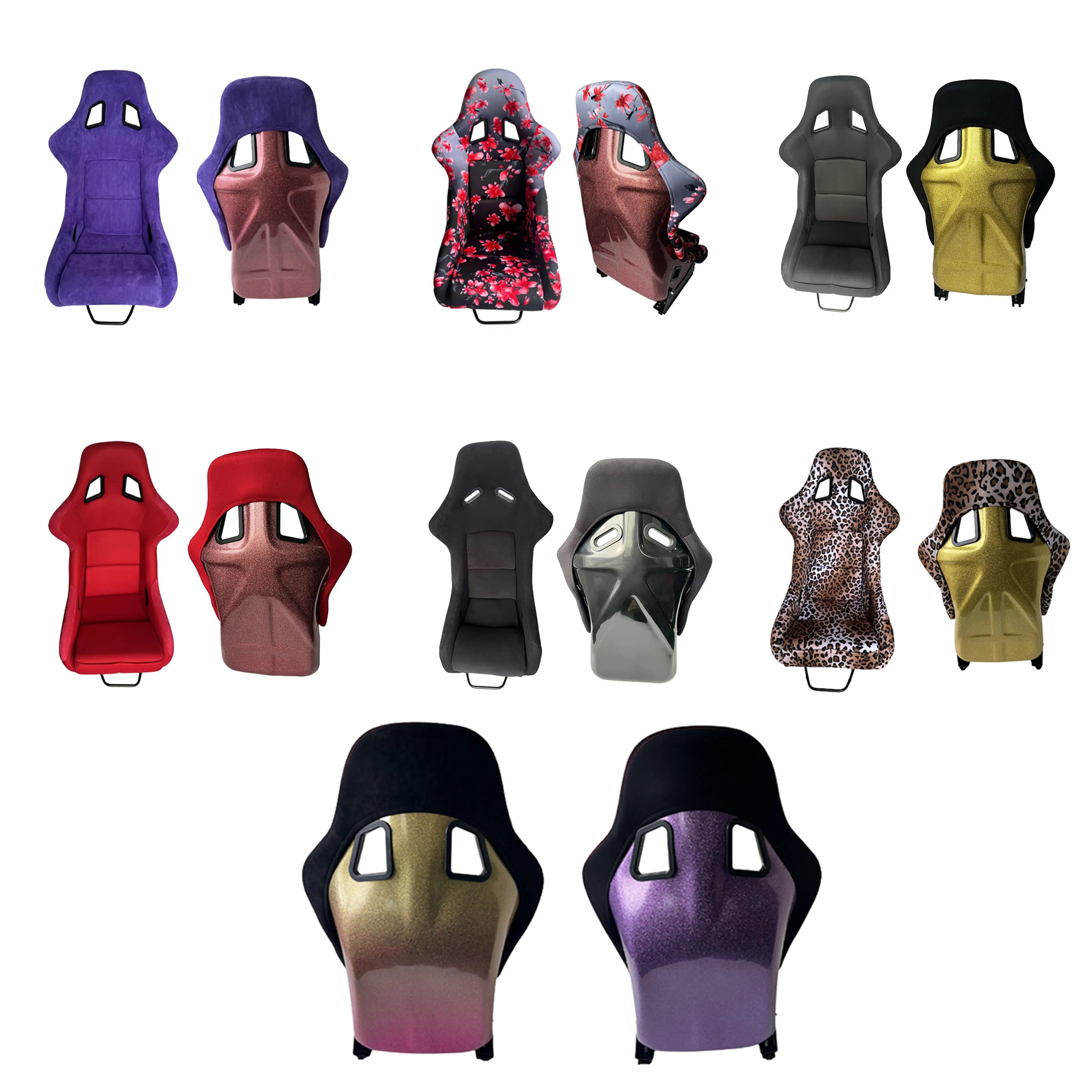 Car Seat Eco-friendly Carbon Fiber PVC Car Seat For Adults Customizable Double Sliding Buckle Universal Seat