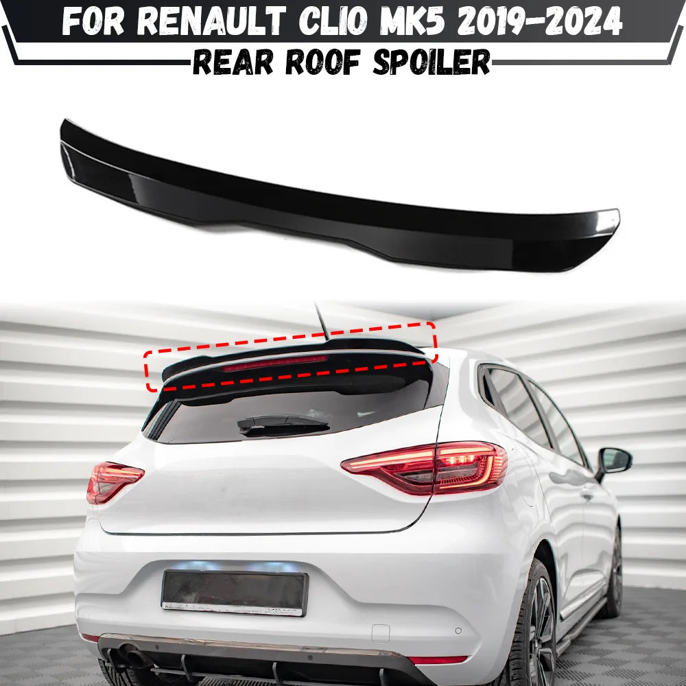 For Renault Clio MK5 Clio 5 2019 2020 2021 2022 2023 2024 Car Rear Spoiler Cap Rear Trunk Boot Roof Lip Spoiler Tuning