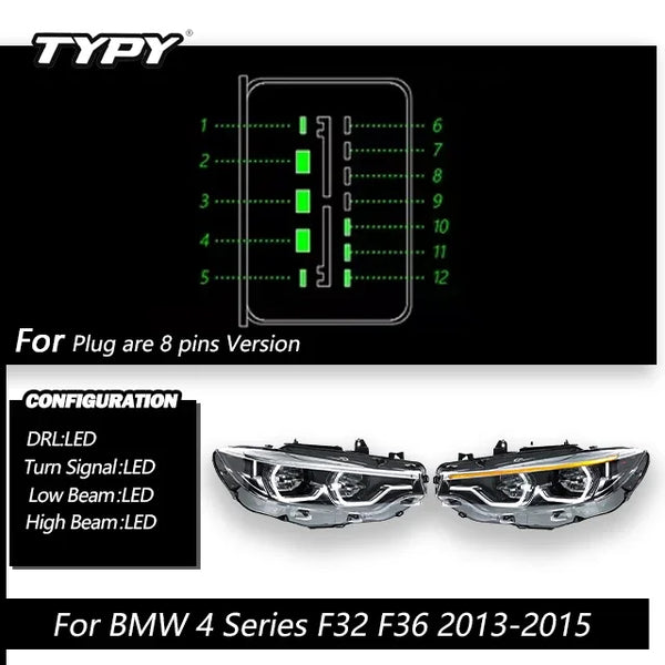 Car Headlights For BMW 4 Series M4 F32 Headlights F80 2013-2019 Upgraded LED Headlamps Dynamic Turn Signal Lamp DRL Car Assembly