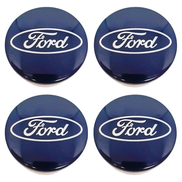 4 X 54MM Wheel Centre Caps Set Hub Centre Rim Cover Badge Blue Center Wheel Cap Kit Fit For Ford Most Models
