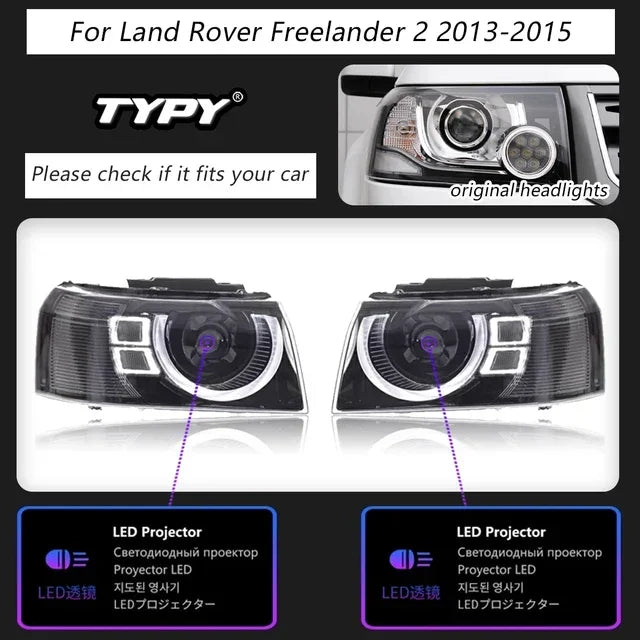New LED Head Lamp Upgrade Modified For Land Rover Freelander 2 Headlight 2010-2015 Dynamic Signal Head Lamp Auto Accessories