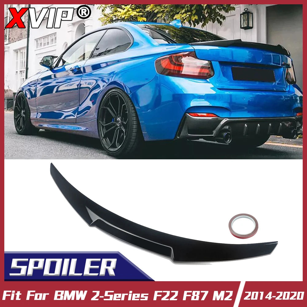 XVIP Fiber M4 Style Car Rear Trunk Spoiler Wing Lip For BMW 2 Series F22 F87 2014-20 M2 Gloss Spoiler Accessories Exterior Wings