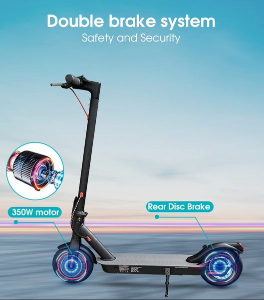 30KM Electric Scooter Adult 350W Foldable Electric Scooter 8.5 Inch Tire 36V/10.5ah E-scooter Dual Brake System Waterproof E9pro