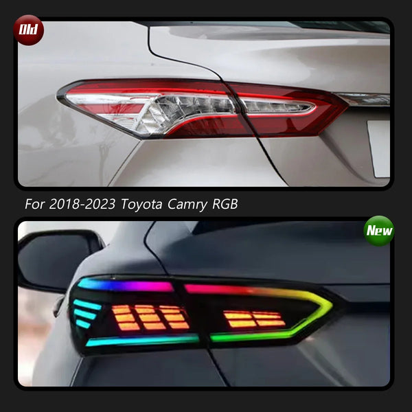 TYPY New LED Taillight Upgrade Modified Full Tail Lamp Car Accessories For Toyota Camry RGB 2018-2023 Dynamic Turn Signals