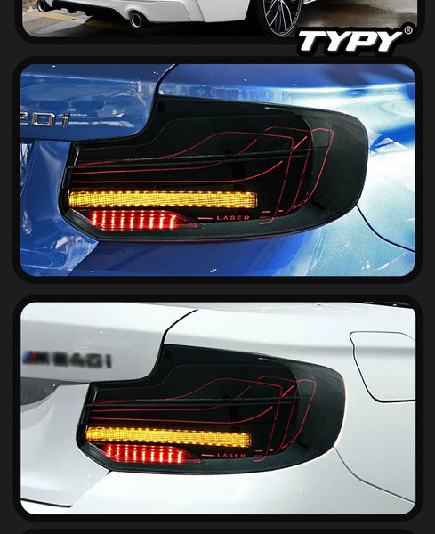 TYPY Car Taillight For BMW 2 Series F22 Tail Lamp 2014-2021 RGB LED Projector Tail Lamp New Running Lights Water Turn Signal