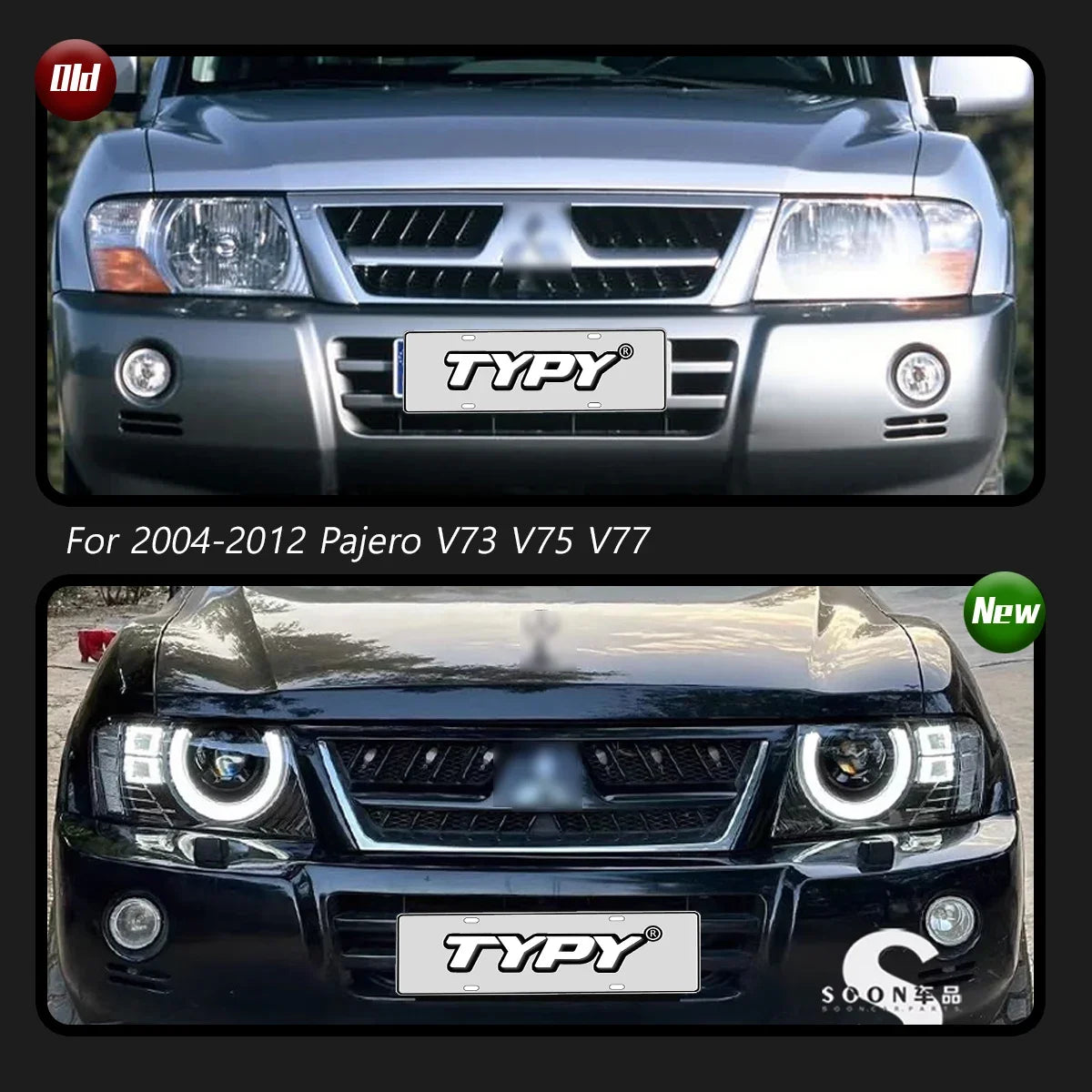 TYPY Dynamic Signal Head Lamp Automotive Accessories Upgrade Modified New LED For Mitsubishi Pajero Headlight 2004-2014