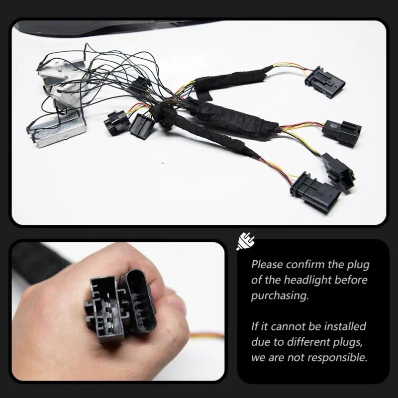 Taillight assembly F48 modified with LED brake lights, old and new models, new lights, and steering specifically designed for BM