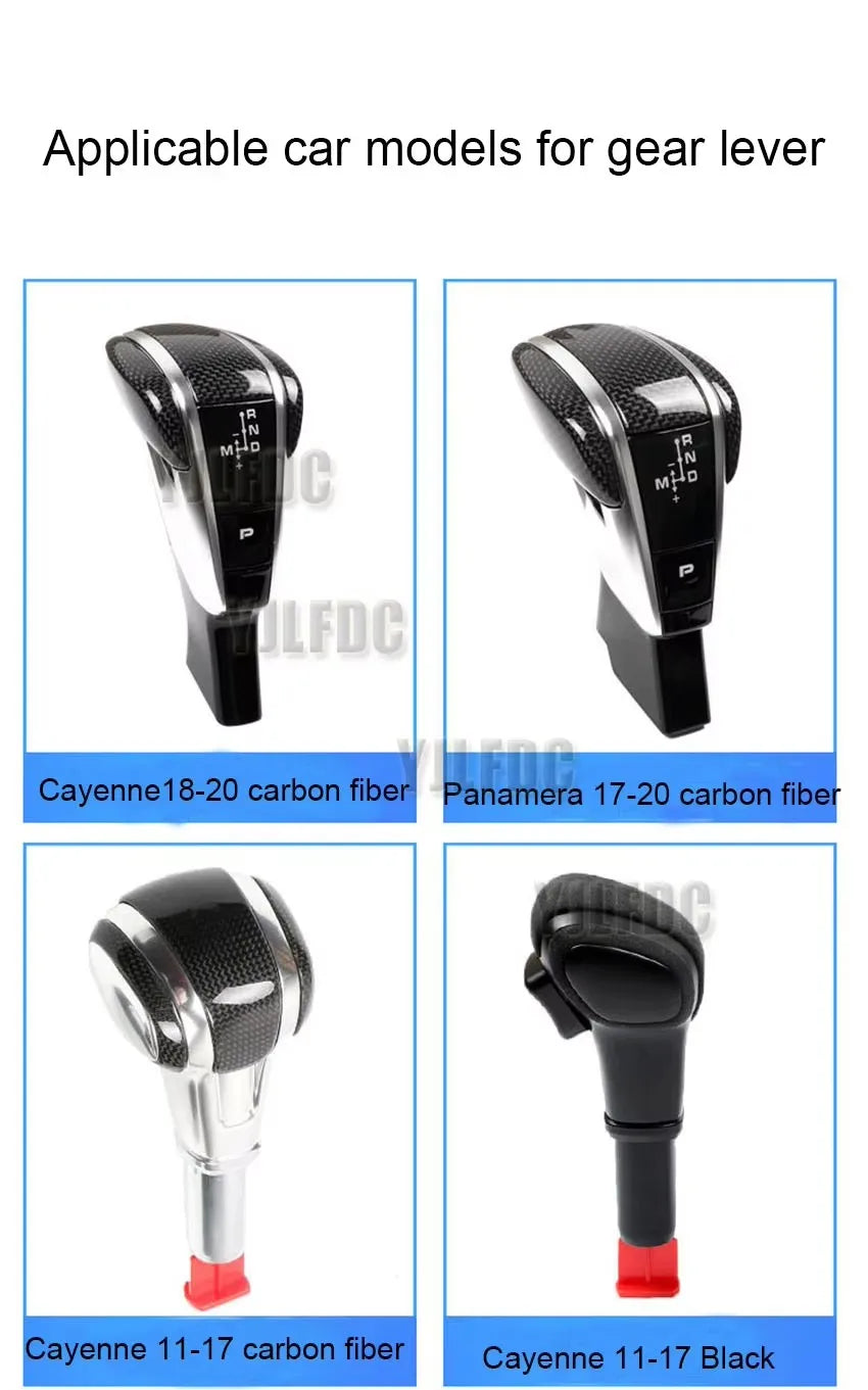 2011-2017 Carbon Fiber Car Aircraft Gear Handle Car Accessories Automatic Gearbox Gear Shift Knob Lever For Porsche Cayenne