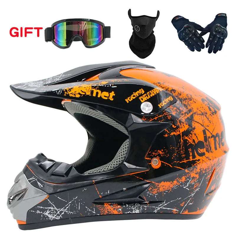 Lionstar Unisex Motorcycle Motocross Helmet with FREE Gifts