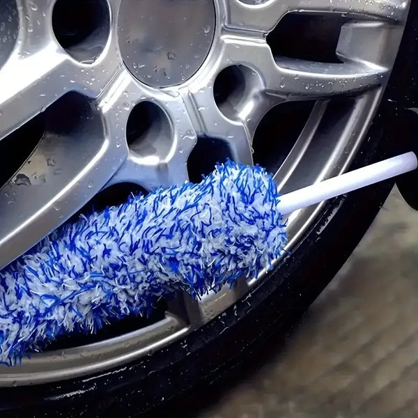 Car Wash Super Brush Plush Premium Wheels Brush Non-Slip Handle Easy To Cleaning Rims Spokes Wheel Barrel Car Accessories Car Wa