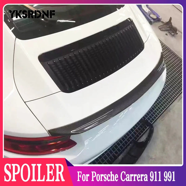 For Porsche Carrera 911 991 2012 2013 2014 2015 Car Decoration Tail Wing VRT Style Black Carbon Fiber Rear Wing Spoiler