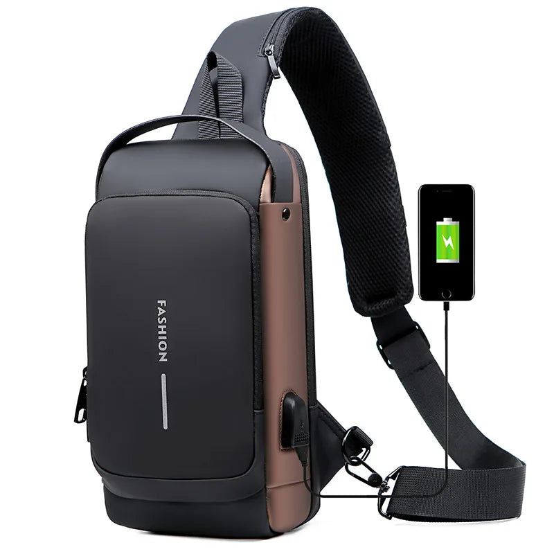 Men's Chest Bag Password Lock Anti-theft Biker Bag Leisure Outdoor Running Travel Waist Bag Shoulder Crossbody Sports Backpacks
