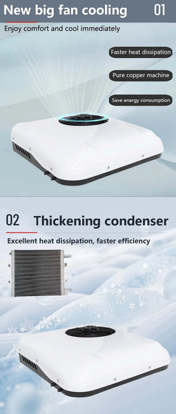 Electric Truck Air Conditioning Systems Parking Air Conditioner 12 Volt 24v Split Parking Cooler For Camper Van Cabin
