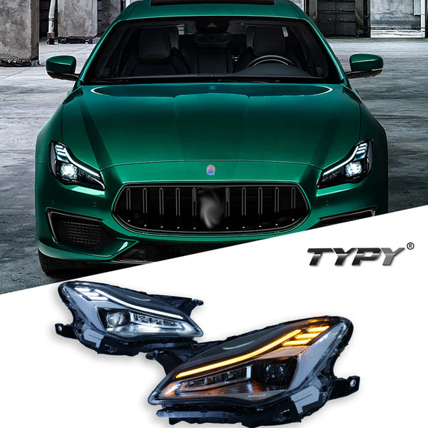 TYPY Car For Maserati Quattroporte LED Headlights 2013-2017 Upgrade to NEW Dynamic Turn Signal Lamp Brake DRL Car Accessories