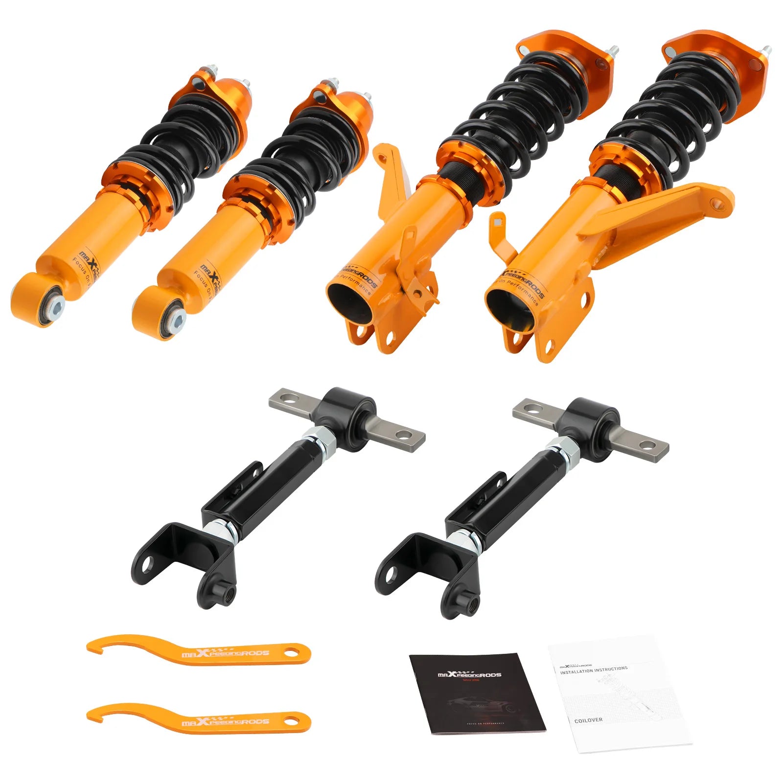 MaXpeedingrods Coilovers Shocks & Rear Control Camber Arms for Acura RSX 02-06	0