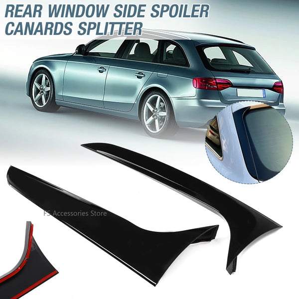 Gloss Black Rear Window Side Spoiler Cover For Audi A4 B8 Allroad Avant 2009 2010 2011 2012 2013 2014 2015 2016 Rear Spoiler