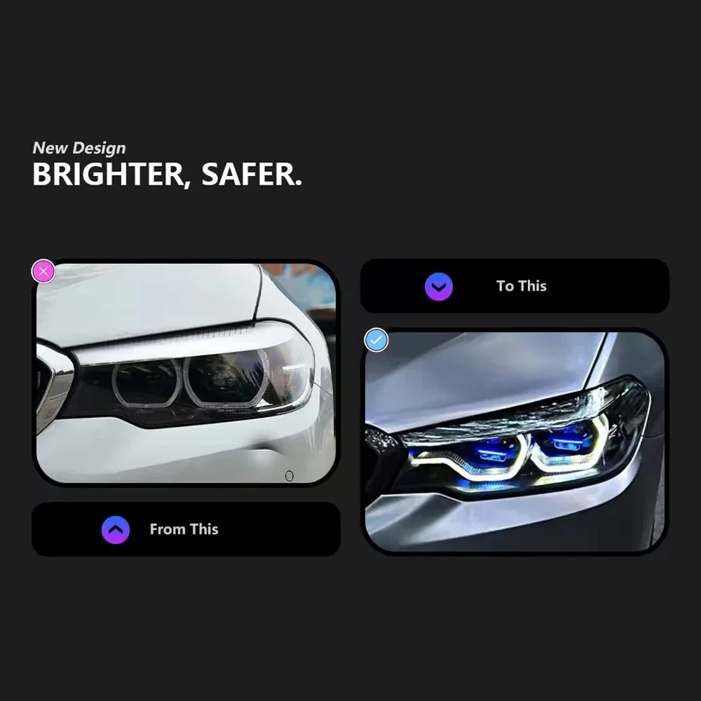 Car For BMW 5 Series G30 G38 Headlights 2018-2020 Upgrade Modified to New DRL Dynamic Turn Signal LED Headlight Auto Accessories