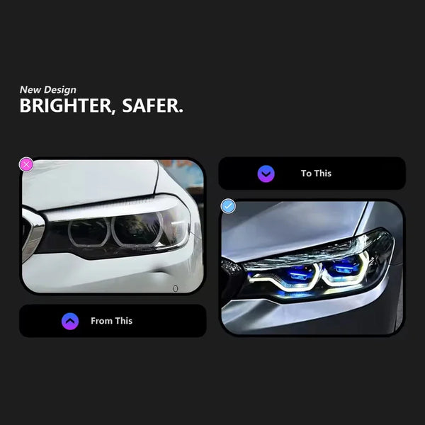 Car For BMW 5 Series G30 G38 Headlights 2018-2020 Upgrade Modified to New DRL Dynamic Turn Signal LED Headlight Auto Accessories