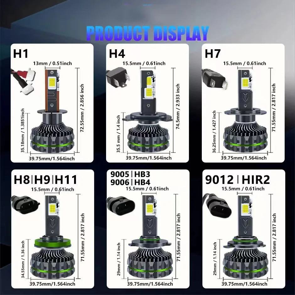 JUZIXING Auto LED Headlights for 5000W Powerful Lamp Projector  6000K Canbus No Errors Car Light Super H1 H9 9005 HB3 9006 HB4