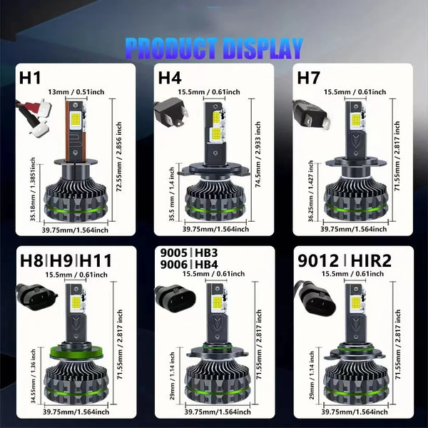 JUZIXING Auto LED Headlights for 5000W Powerful Lamp Projector  6000K Canbus No Errors Car Light Super H1 H9 9005 HB3 9006 HB4