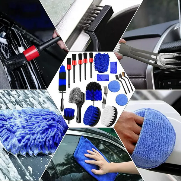 20 pieces of wheel and tire brush kit, car detail drilling brush kit, car washing and cleaning brush kit