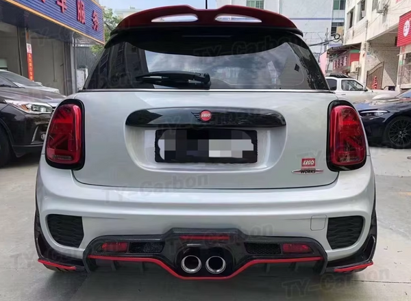 TY Carbon Rear Diffuser Fins For Mini Cooper F55 F56 F57 JCW Lip Bumper Bar Retrofit Body Kit FRP Black Unpainted