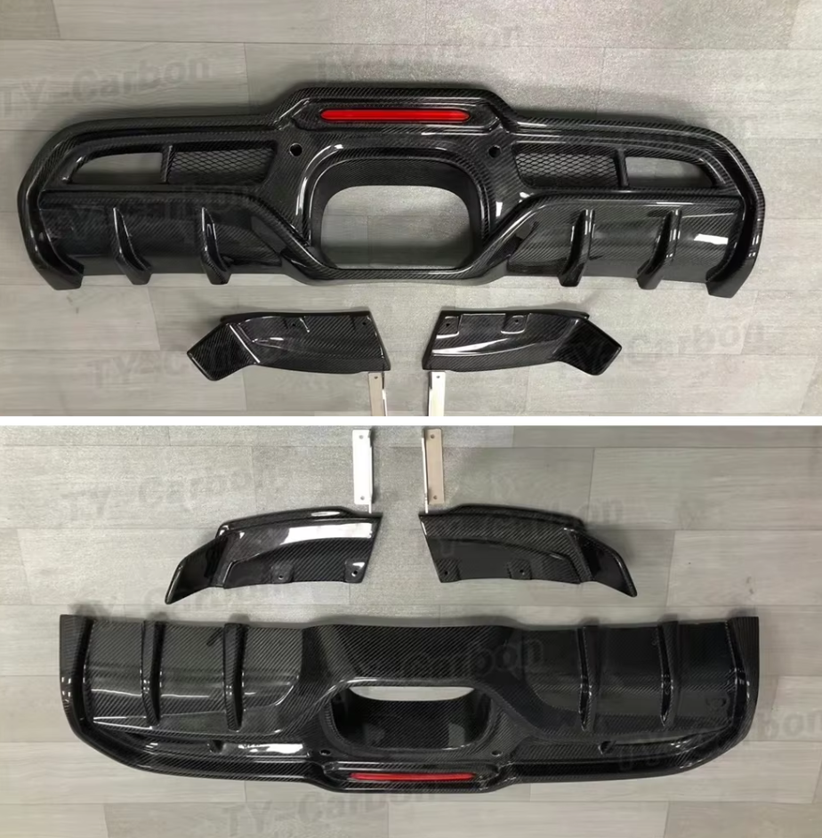 TY Carbon Rear Diffuser Fins For Mini Cooper F55 F56 F57 JCW Lip Bumper Bar Retrofit Body Kit FRP Black Unpainted