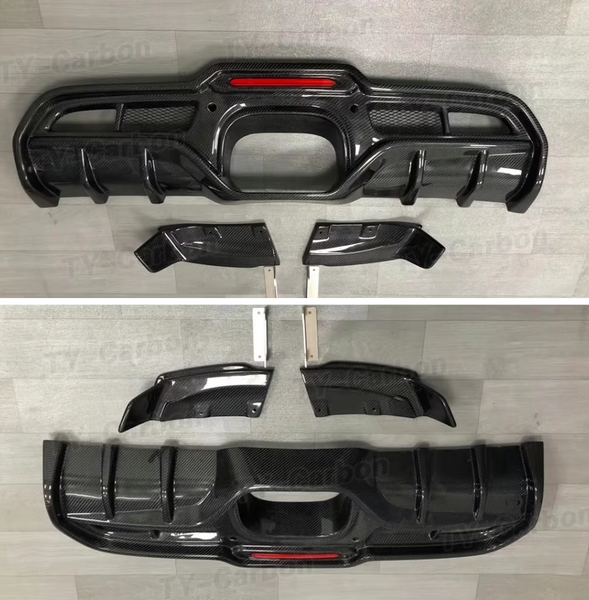 TY Carbon Rear Diffuser Fins For Mini Cooper F55 F56 F57 JCW Lip Bumper Bar Retrofit Body Kit FRP Black Unpainted