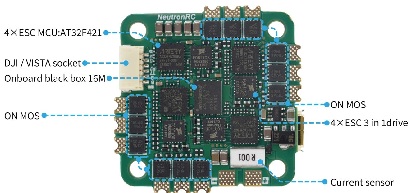 NeutronRC AT32F435 Mini AIO Flight Controller
